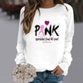 thumbnail image 2 of DeHolifer Womens Sweatshirts Breast Cancer Graphic Raglan Long Sleeve Crewneck Loose Casual Pullover Tops White M, 2 of 4
