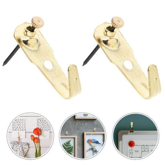 UPKOCH 30Sets Golden Iron Small Nails Picture Hangers for Hanging Pictures Home Decoration