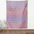thumbnail image 4 of Retro Fabric by the Yard, Disc Shaped Funky Circles Pop Art Overlapping Geometric Creative Ovals, Decorative Upholstery Fabric for Sofas and Home Accents, Pink Vermilion and Blue by Ambesonne, 4 of 5