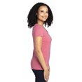 thumbnail image 3 of T-Shirt à Manches Courtes Col en V pour Femmes - Rouge Chiné - S, 3 of 3
