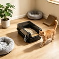 thumbnail image 6 of Blateno Semi Enclosed High Sides Cat Litter Box with Litter Scoop, Anti-Splash Detachable Plastic Kitten Toilet, Odor Control Filter Mat Large Capacity Litter Pan for Indoor Cats, 6 of 7