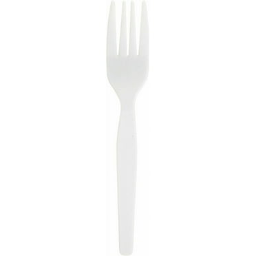 0010430 Plastic Forks, Heavyweight, 100/BX, White White 100