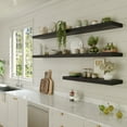 thumbnail image 5 of LANDMOK 12.7 Inch Deep Floating Shelf, 24 x12 Inch Large Wall Mounted Shelf for Kitchen, Bathroom, Living Room, Black (2 Pack), 5 of 8