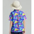 thumbnail image 5 of Aideaone Boys Button Down Shirts 3D Graphic Hawaiian Aloha Short Sleeve Shirt Tops 5-10T, 5 of 7