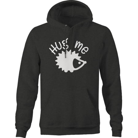 Hug me hedgehog love animals pet owner Hoodies for Men Large Dark Gray