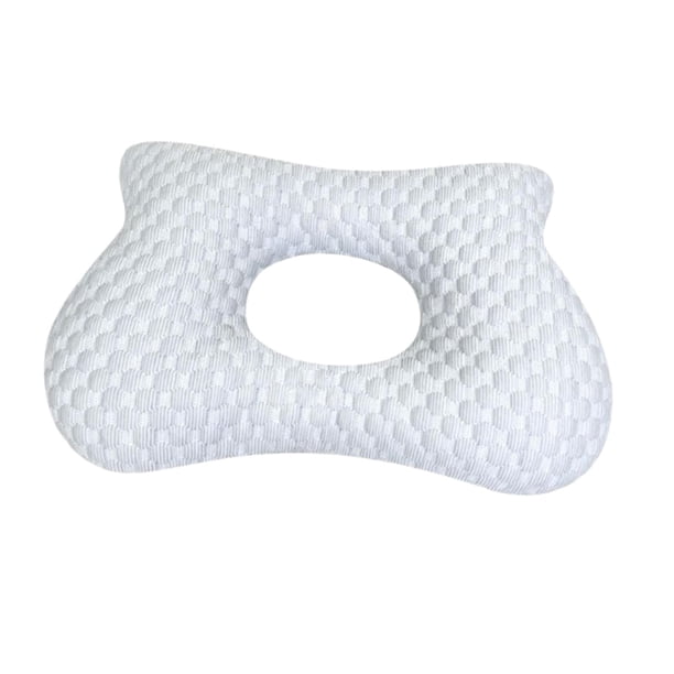 Almohada para Dormir con Agujero para Oreja Cojín de Lado para Dormir Almohada para Protección de Oreja Funda Removible Y Lavable Hecha de Poliéster T Gris 43cmx29cmx9cm