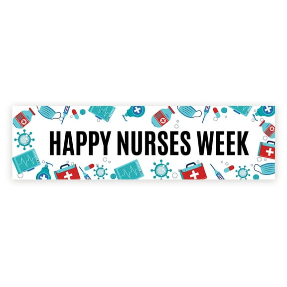 Koyal Wholesale Turquoise Happy Nurses Week Decorations Banner, Large CNA Week Thank You Banner Decor, Pk-1