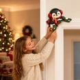 thumbnail image 2 of Qocolcyl Christmas Penguin Door Frame Corner Decor, 2PCS Wooden Holiday Corner Sign, Window Mantel Cabinet Frame Ornament, Xmas Indoor Home Wall Decor, Holiday Party Decoration, 2 of 6