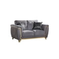 thumbnail image 4 of Leena Contemporary Style 2PC Livingroom Set Made with Wood in Gold accent & Gray, 4 of 14