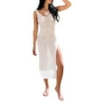 thumbnail image 2 of Coduop Women Sleeveless Swimsuit Cover Up Beach Bikini Cover Up Side Split Knitted Beach Dress, 2 of 9
