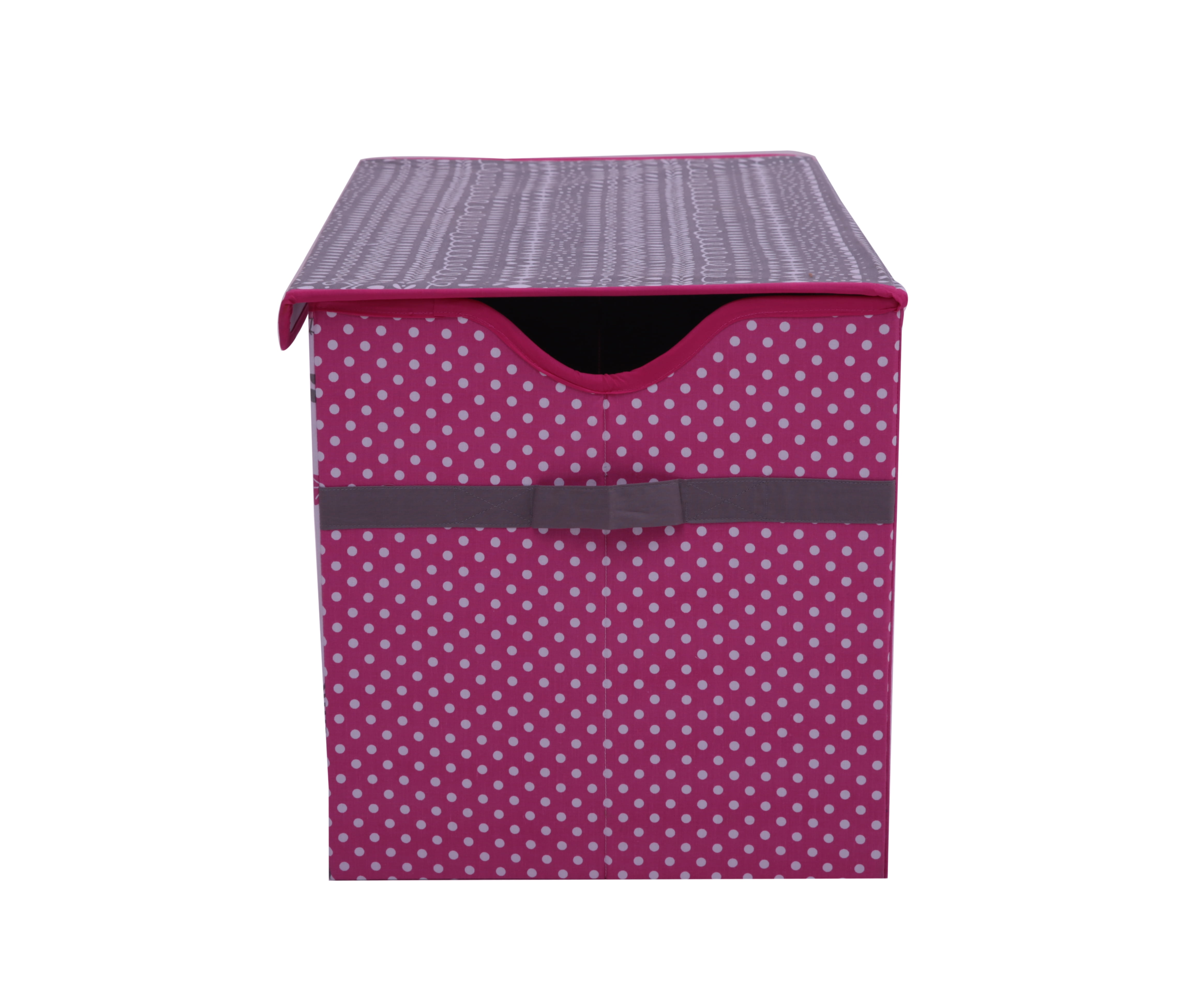 Bacati - Owls Pink/Grey Girls Cotton Storage Toy Chest