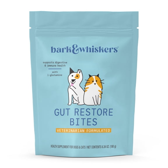 Bark & Whiskers Gut Restore Bites, 6.34 oz (180 G), Supports Digestive and Immune System, Non-Gmo