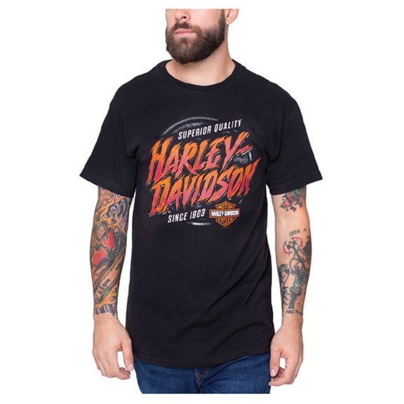 Harley-Davidson Men's Brush Spring Short Sleeve Crew-Neck Cotton T-Shirt (S), Harley Davidson
