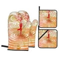 thumbnail image 1 of Dance Yoga Woman Oven Mitts And Pot Holders Sets Baking Sets For Kitchen Bbq Gloves Heat Resistant Cooking Nature Waterdrop Meditation 4 Pcs, 1 of 8