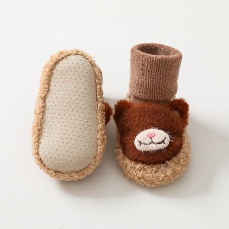 

eczipvz Toddler Shoes Winter Toddler Shoes Boys Girls Baby Shoes Soft Sole Slip On Shoes Cute Animal Decoration Warm Boots (A 6 )