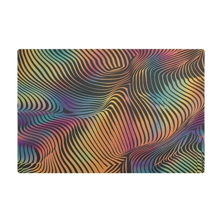 

Dish Drying Mat Microfiber Kitchen Dish Pad Counter Absorbent Drainer Rack 12 x18 Colorful Curve Lines