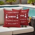 thumbnail image 4 of Christmas Red Outdoor Waterproof Pillow Covers, Cute Xmas Snowman Snowflakes Winter Vintage Decorative Square Throw Pillowcase Sofa Cushion Sham for Patio/Couch/Chair, 24"x24" 2 Pack, 4 of 8