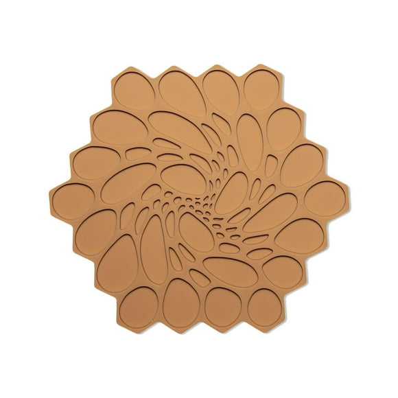 Modern Twist, Trivet, Hive Design, Dark Yellow