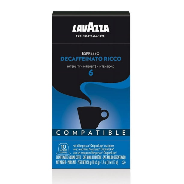Lavazza Nespresso compatible les capsules Espresso Decaf 10 x 5g capsules/boîte