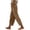 #021-Brown, variant on Women's Casual Solid Color Mid Waist Lace Up Pants with Pockets, Loose Cotton Pants for Women, Breathable Work Daily Vacation Outfits for Women