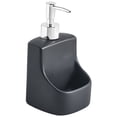thumbnail image 1 of Dispensador de líquido lavavajillas, soporte para esponja, dispensador de líquido lavavajillas, negro, capacidad 380 ml, 10 x 18 x 10 cm, 1 of 5