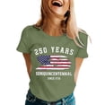 thumbnail image 3 of USA 250th Anniversary Shirt Womens T Shirts Graphic Independence Days Tees Crew Neck Short Sleeve Light Green Top M, 3 of 4