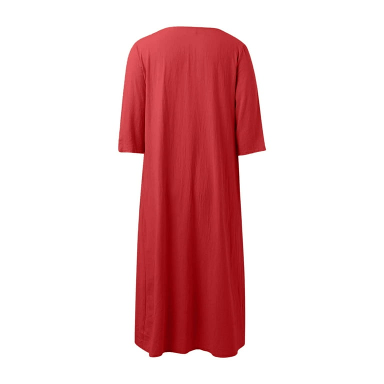 Women V Neck Flare Sleeve Summer Red Robe Party Dress Women V Neck Flare Sleeve Summer Red Robe Party Dress