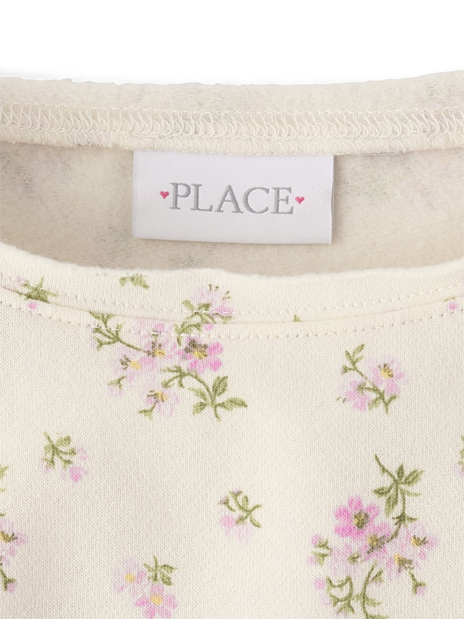 The Children's Place Girls Long Sleeve Floral Off Shoulder Fleece Sweatshirt, Sizes XS-XXL