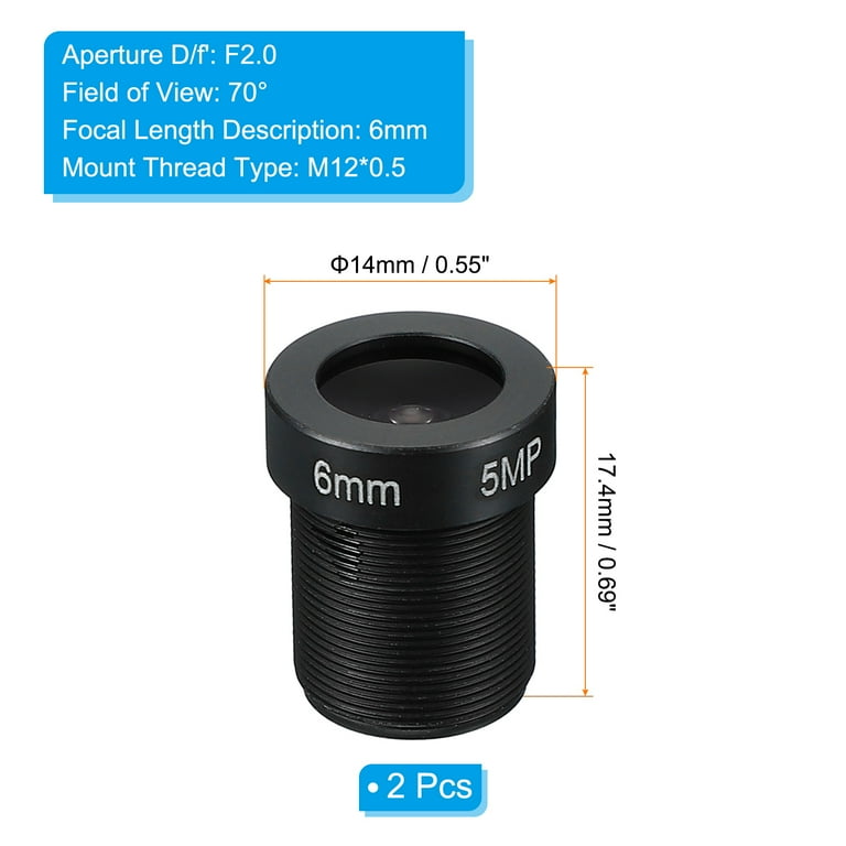 6mm CCTV Camera Lens FPV Security Camera Lens 70° Wide Angle