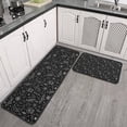 thumbnail image 2 of Black White Gothic Crystal Ball Bird Bat Pattern Kitchen Rugs Sets Of 2,Anti Fatigue Kitchen Mat Rugs Non Slip Washable,Decorative Kitchen Floor Mats for Kitchen,Sink,Laundry,17"X30"+17"X47", 2 of 7