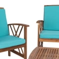 thumbnail image 5 of SAFAVIEH Fontana Outdoor Patio 4 Pc Conversational Set, Natural/Aqua, 5 of 13