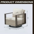 thumbnail image 4 of MeetLeisure Contemporary Wicker Swivel Rocker Patio Chairs, Beige (Set of 2), 4 of 9