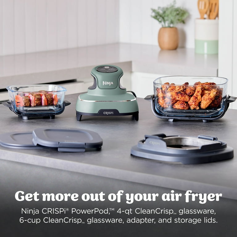 Ninja Crispi 4-in-1 Glass Air Fryer, 4 Qt & 6 Cup Containers