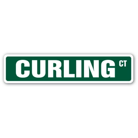 CURLING Street Sign Decal sport brushes shoes sliders grippers | Indoor/Outdoor |  9