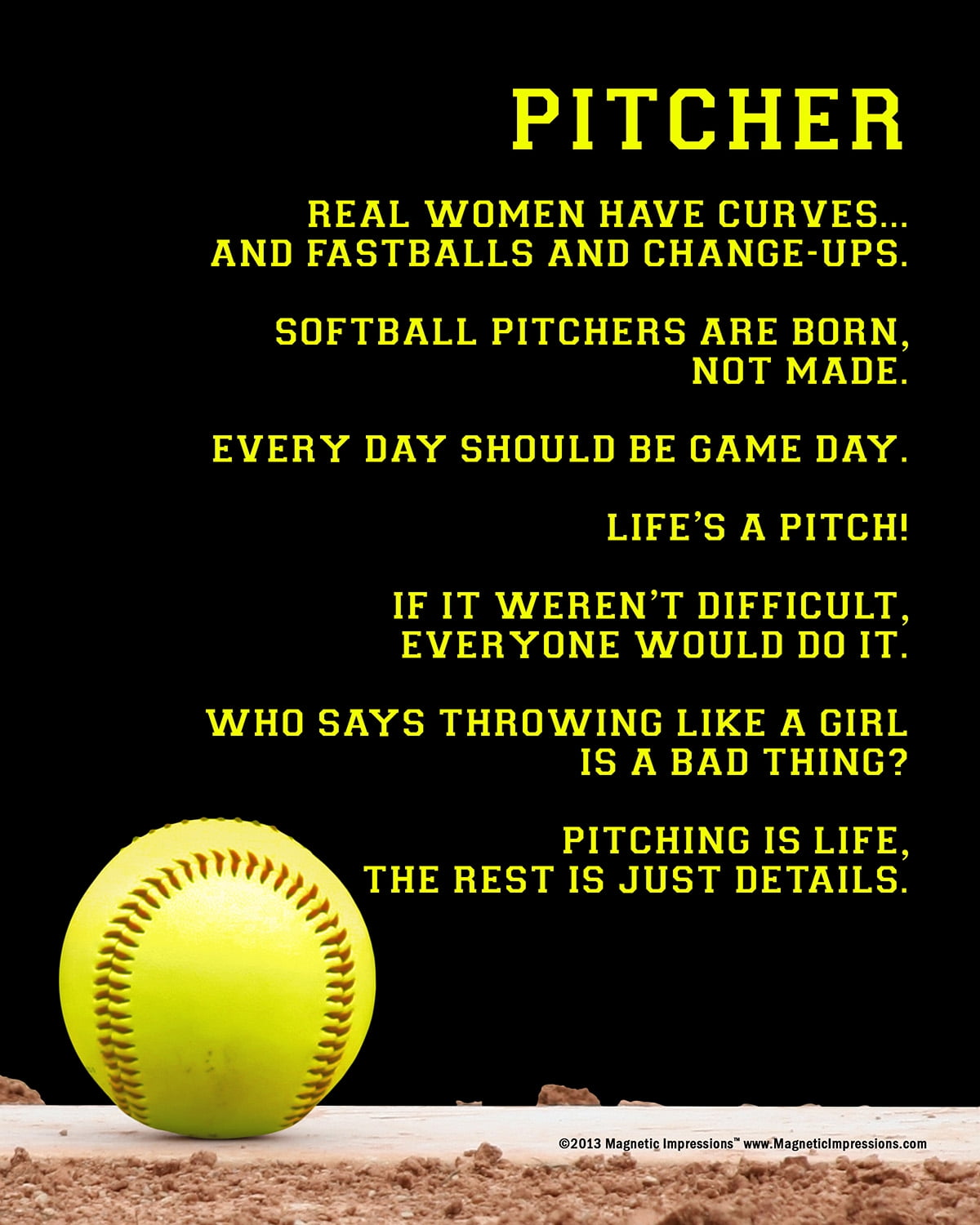 Unframed Softball Pitcher 8" x 10" Sport Poster Print