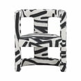 thumbnail image 3 of Ada Black and White Velvet Accent Chair, 3 of 6