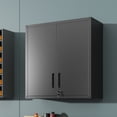 thumbnail image 6 of Tcbosik Wall Cabinet with Lockable Doors and Adjustable Shelf, Floating Metal Tool Cabinet for Garage Warehouse Home Office, Black, 6 of 10