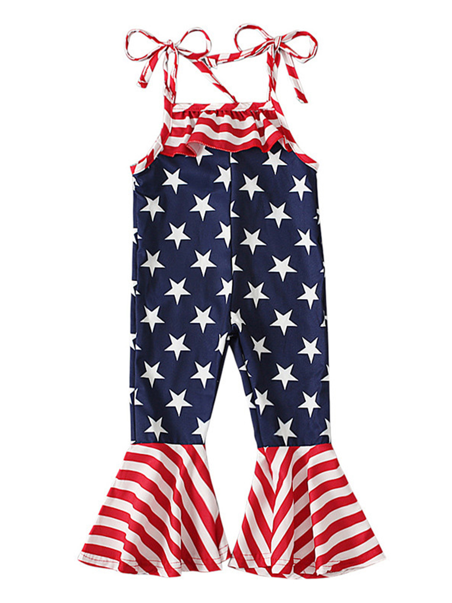 MAWCLOS Girls Independence Day Bodysuit Flared Leg Street One Piece