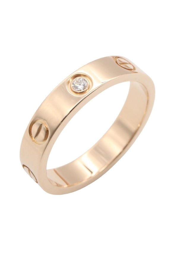 Pre-Owned Cartier Mini Love Ring 1PD - 18KPG (Pink Gold) Diamond Women's Gold Tone Clear