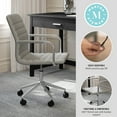 thumbnail image 3 of Martha Stewart Upholstered Office Chair in Gray/Polished Nickel, 3 of 12