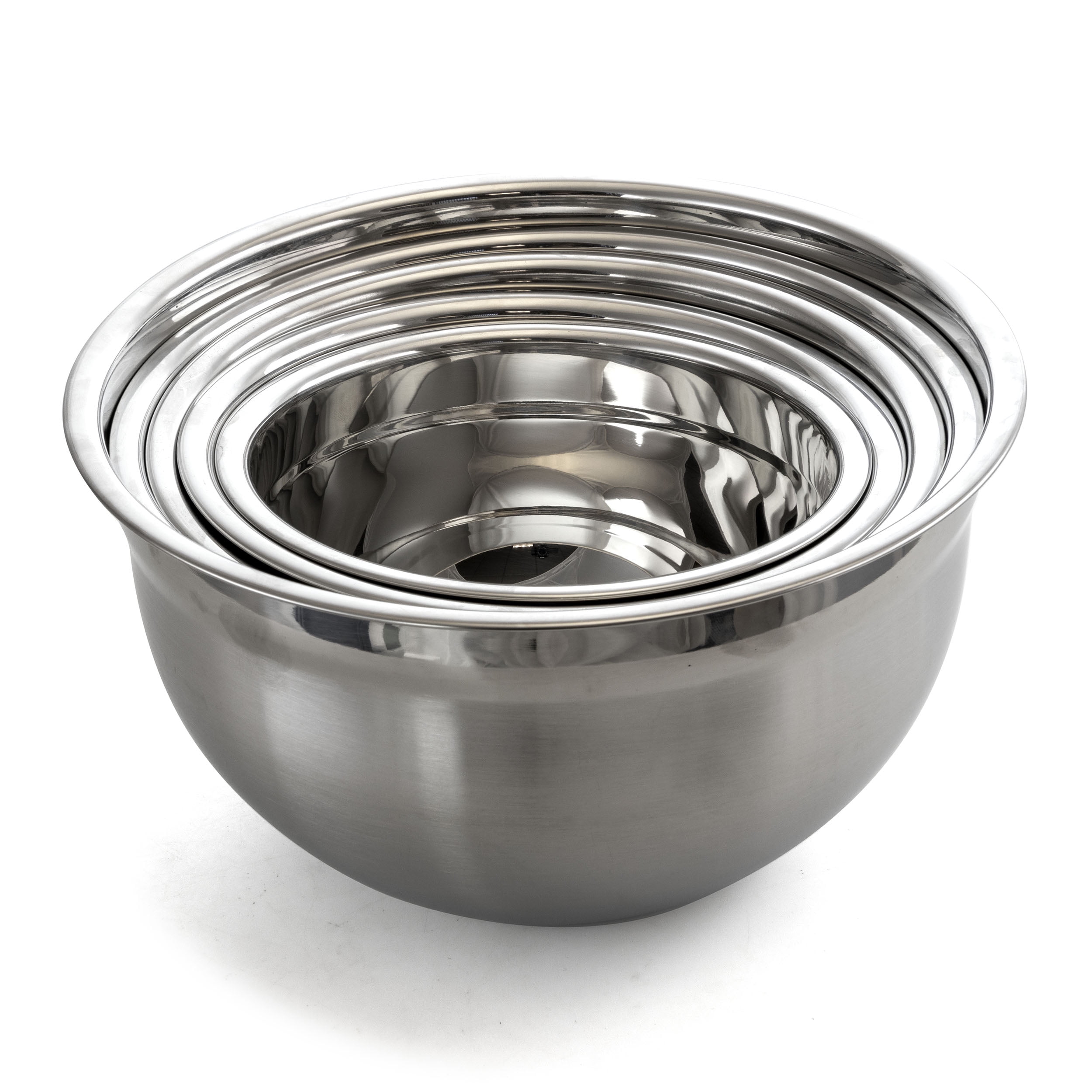 5pc Stainless Steel Non-Slip Mixing Bowls (no lids) Silver - Figmint™