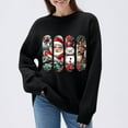 thumbnail image 2 of Hueook Christmas Plus Size Sweaters for Women Fashion Women's Casual Solid Color Long Sleeve Round-Neck Blouses Shirts Tops Sweater Black M, 2 of 8