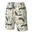 thumbnail image 4 of Logiee Vintage Moon Fox Print Mens Swim Trunks Quick Dry Board Shorts,Breathable Hawaii Beach Shorts Swimwear Bathing Suits-3X-Large, 4 of 6