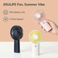 thumbnail image 2 of Mini Portable USB Rechargeable Fan, 4000mAh Battery, 3 Speeds, Quiet Personal Handheld Fan for Outdoor, Office, Home Use, 2 of 5