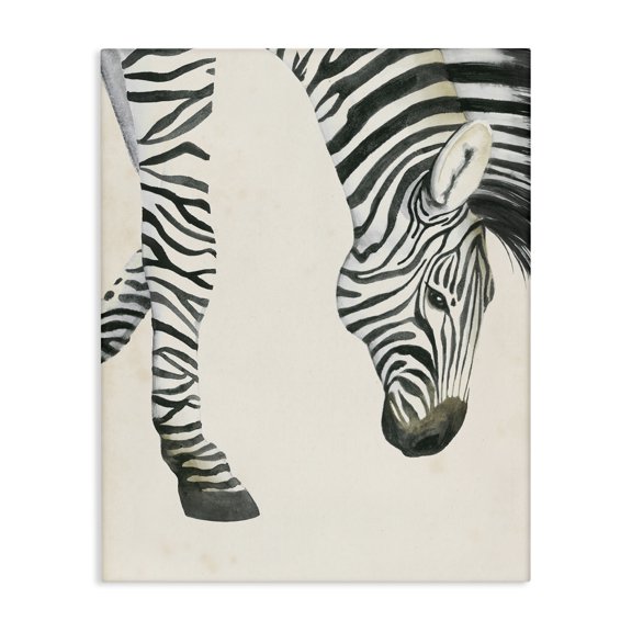 Stupell Industries Eclectic Zebra Grazing Striped Safari Animal Canvas Art, 16 x 20, by Grace Popp