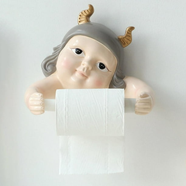 Wall Mounted Toilet Roll Holder, Tissue Rack, Creative Resin Fish