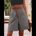 thumbnail image 2 of Pantalones Cortos de Verano para Mujer, con Cintura Elástica, Pierna y Bolsillos, Color Gris Oscuro, Talla XXL, 2 of 4