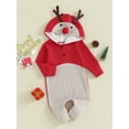 thumbnail image 4 of Baby Girls Boys Hoodies Rompers 3M 6M 9M 12M 18M Christmas Clothes Elk Shaped Hooded Long Sleeve Toddler Fall Waffle Bodysuits, 4 of 10