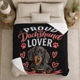 thumbnail image 5 of Dachshund Portrait Geometric Puppy Artwork Playful Graphic Style Dog Lovers Colorful Pet Portrait Warm Flannel Blanket, Pet Adoption Gift for Living Room and Bedroom Home Decor, 5 of 9