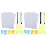 Wanhua Ruler Set Tool Graffiti Supplies for School Letter Stencils Numbers Rulers 2 Sets
